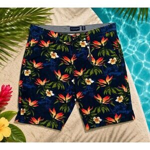 Denim & Flower Ricky Singh Men’s Chino Shorts Floral Tropical Stretch